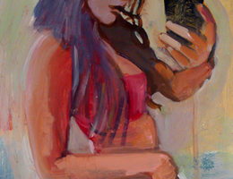 GiGi,  2015       Acrylic on LInen       20" x 16"